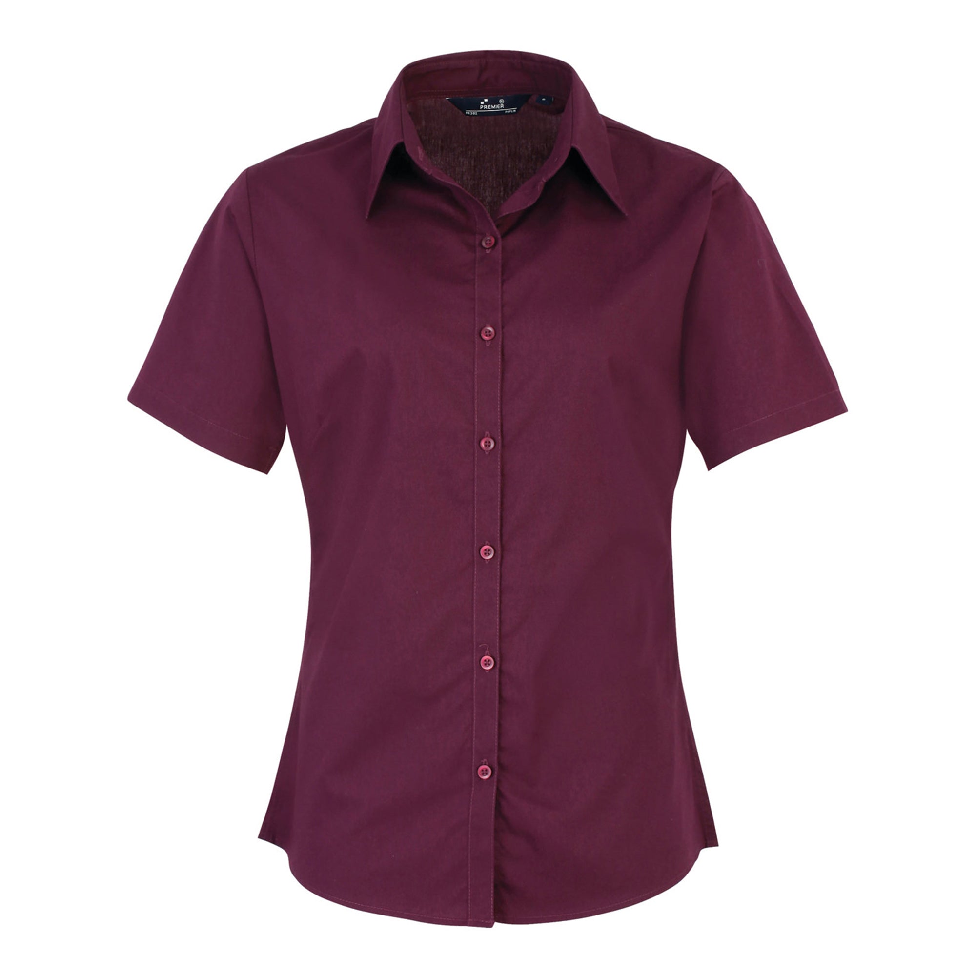 Women's short sleeve poplin blouse