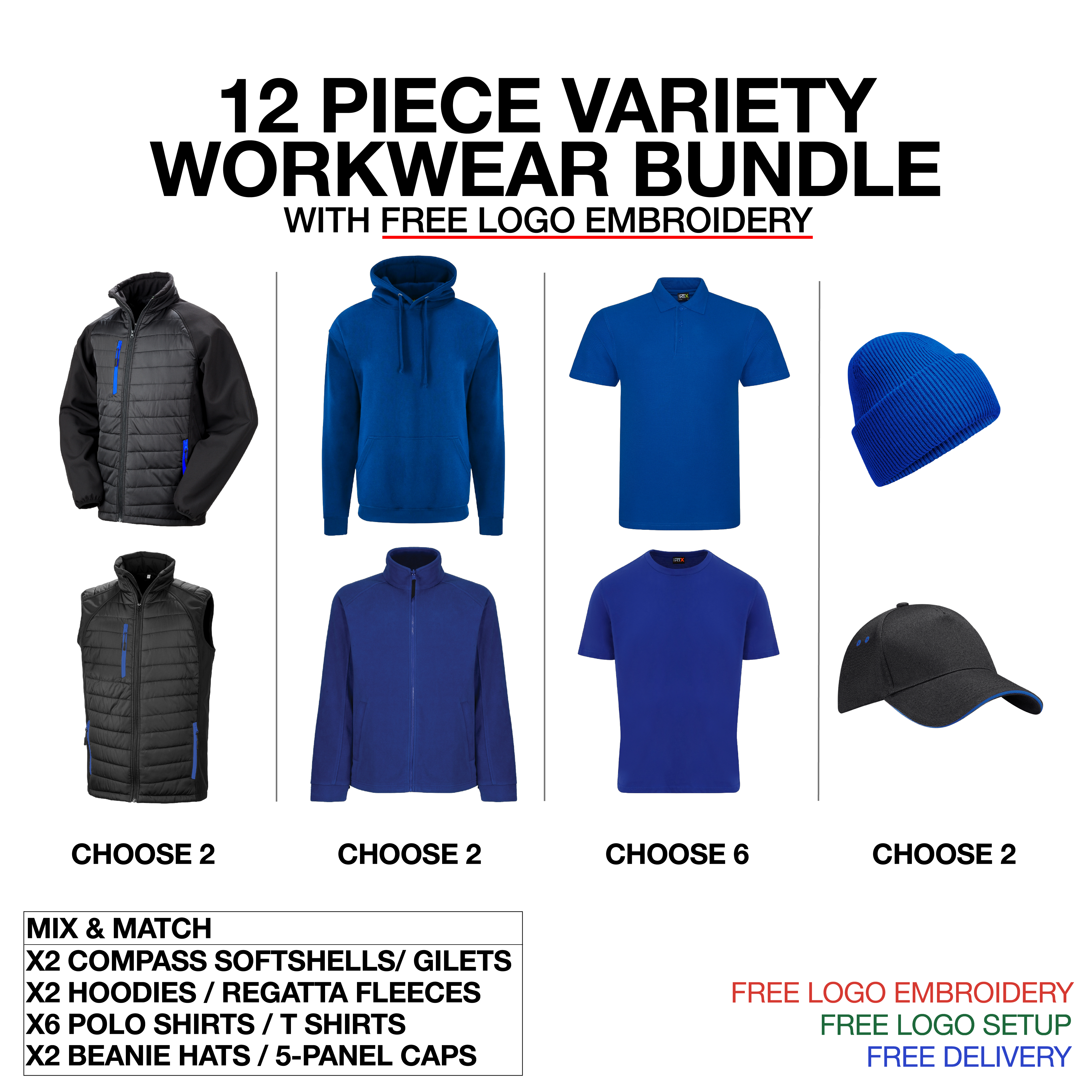 12 Piece Variety Workwear Bundle