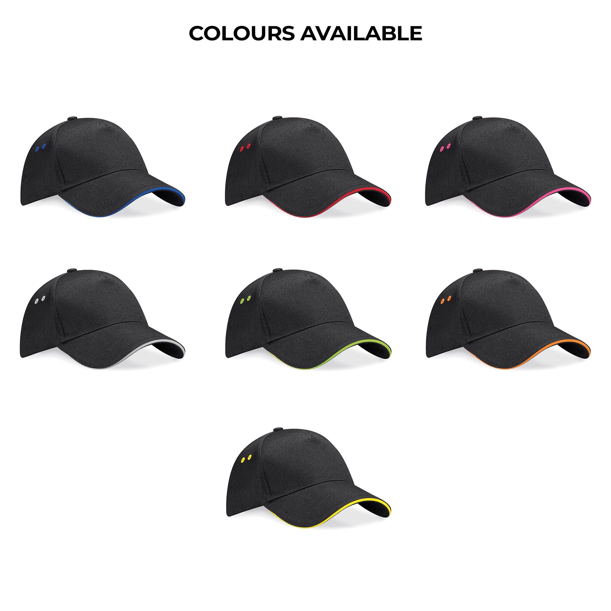 12 Beechfield Contrast Trim Caps